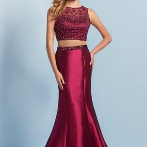 Landa Splash 2 Pc Satin Red Prom Formal Dress sz 4